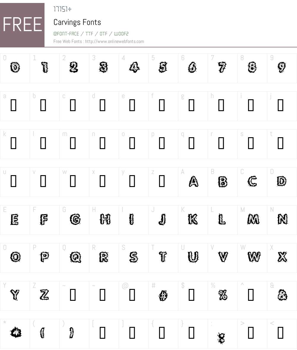 Carvings Font Screenshots