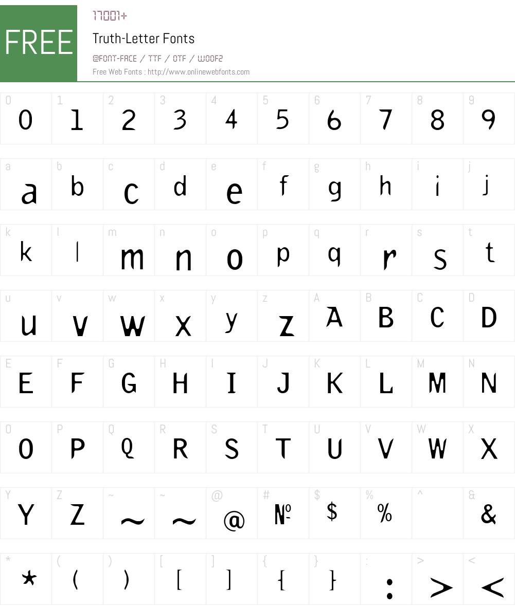 Truth Font Screenshots