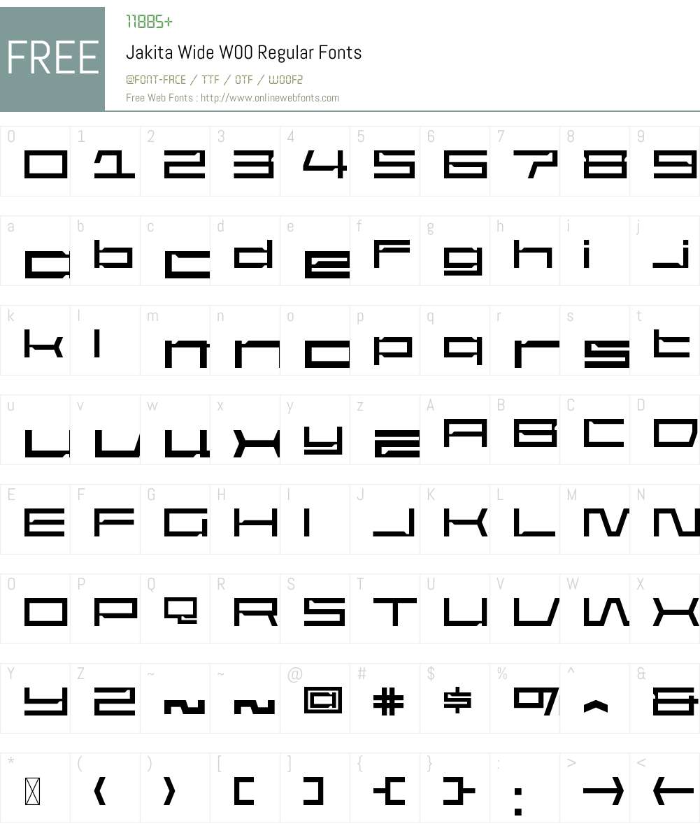 JakitaWideW00-Regular Font Screenshots