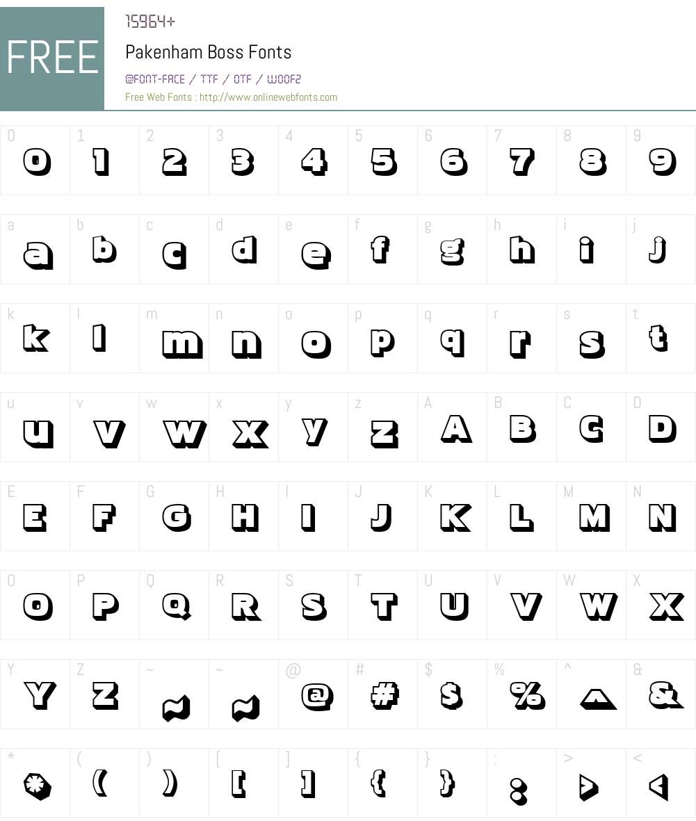 Pakenham Boss Font Screenshots