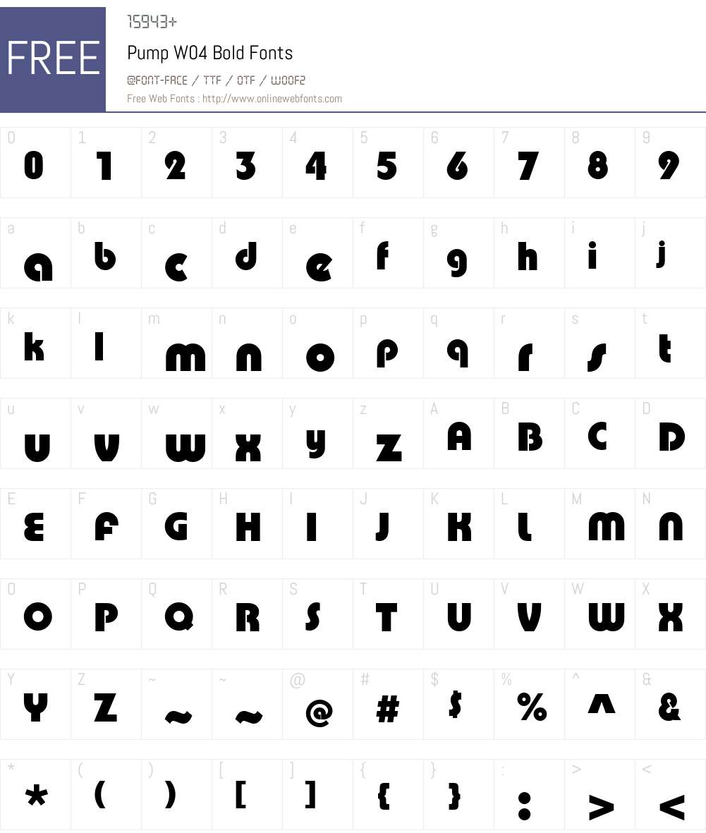 Pump Font Screenshots