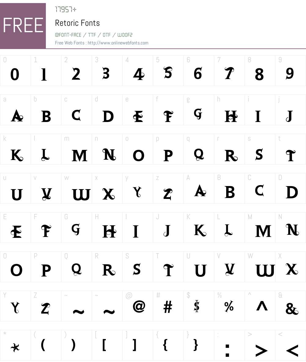 Retoric Font Screenshots