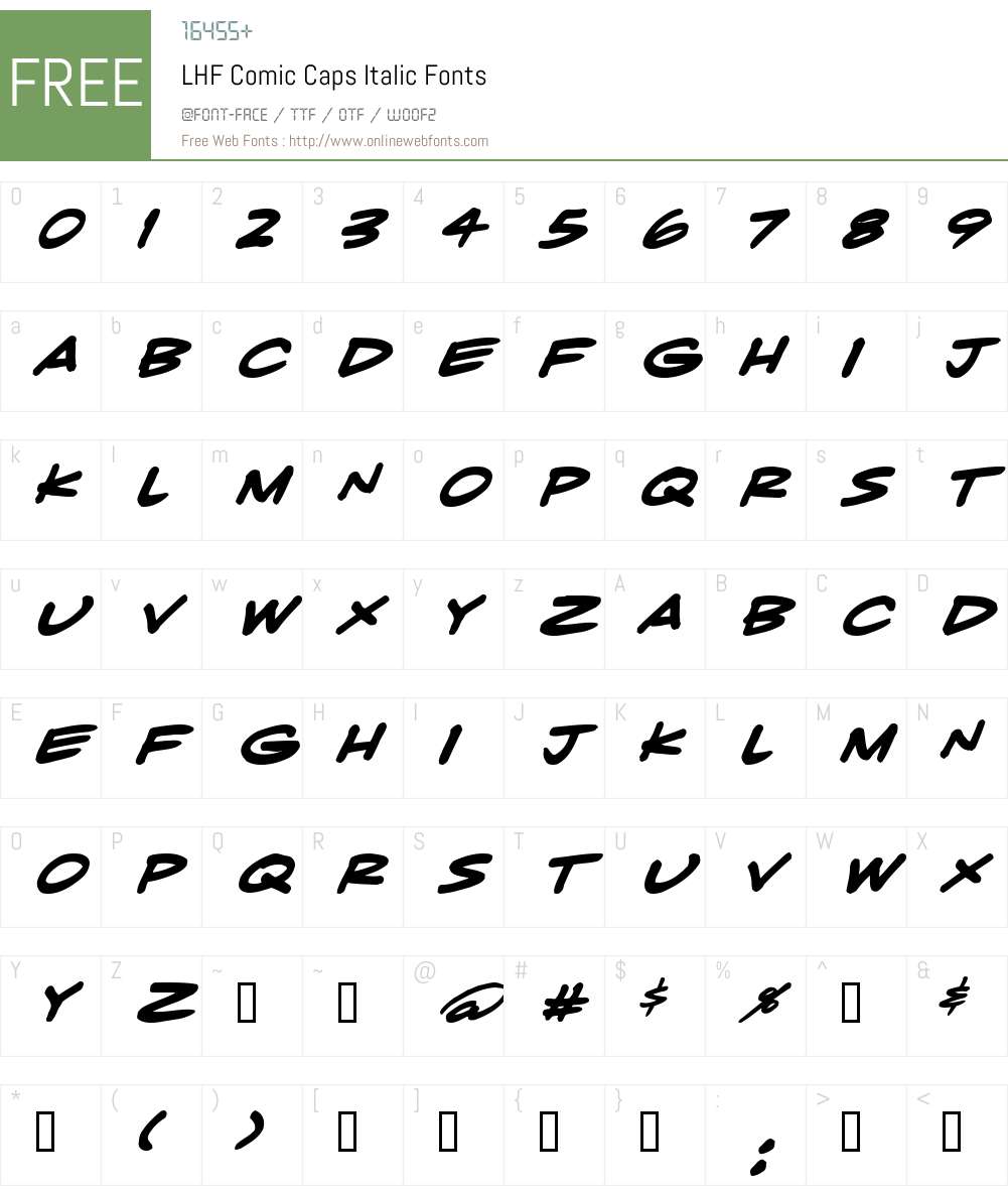 LHF Comic Caps Italic Font Screenshots
