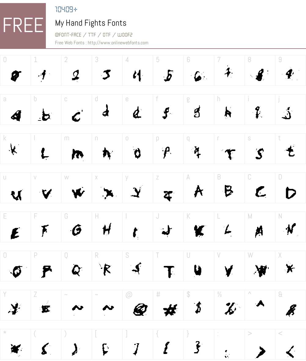 My Hand Fights Font Screenshots