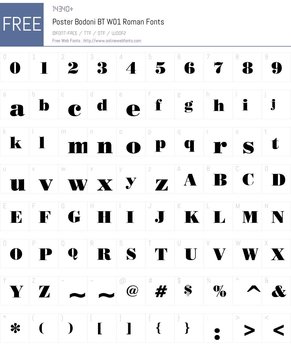 PosterBodoniBTW01-Roman Font Screenshots