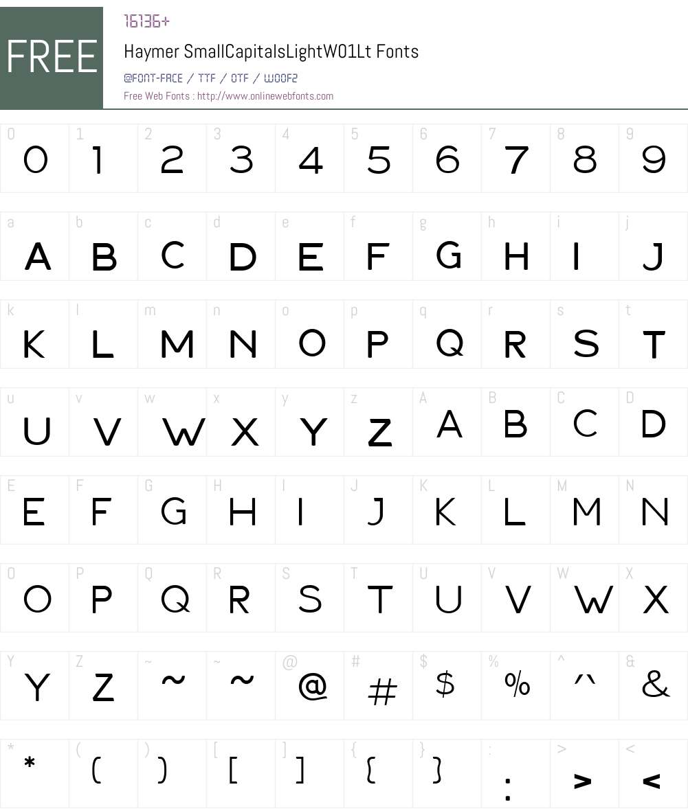 HaymerSmallCapitalsLightW01-Lt Font Screenshots