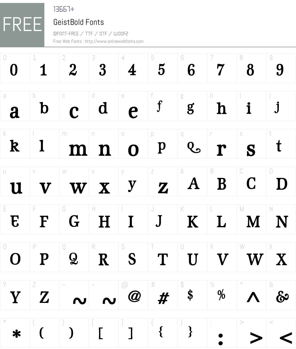 GeistBold Font Screenshots