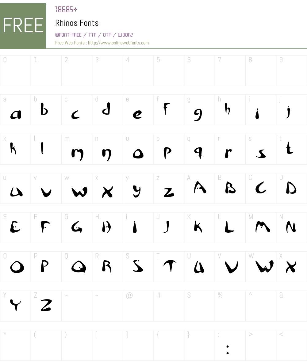 Rhinos Font Screenshots