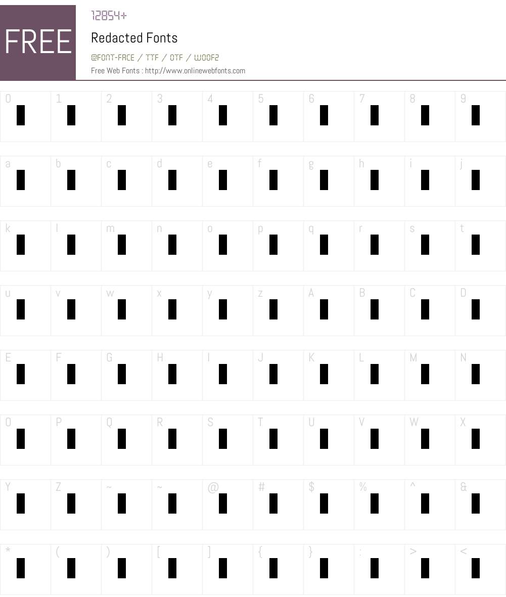 Redacted Font Screenshots