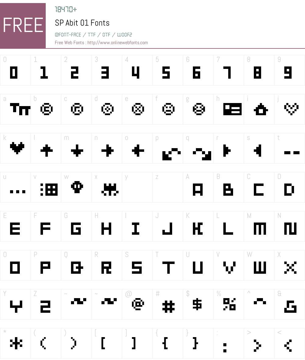 SP Abit 01 Font Screenshots