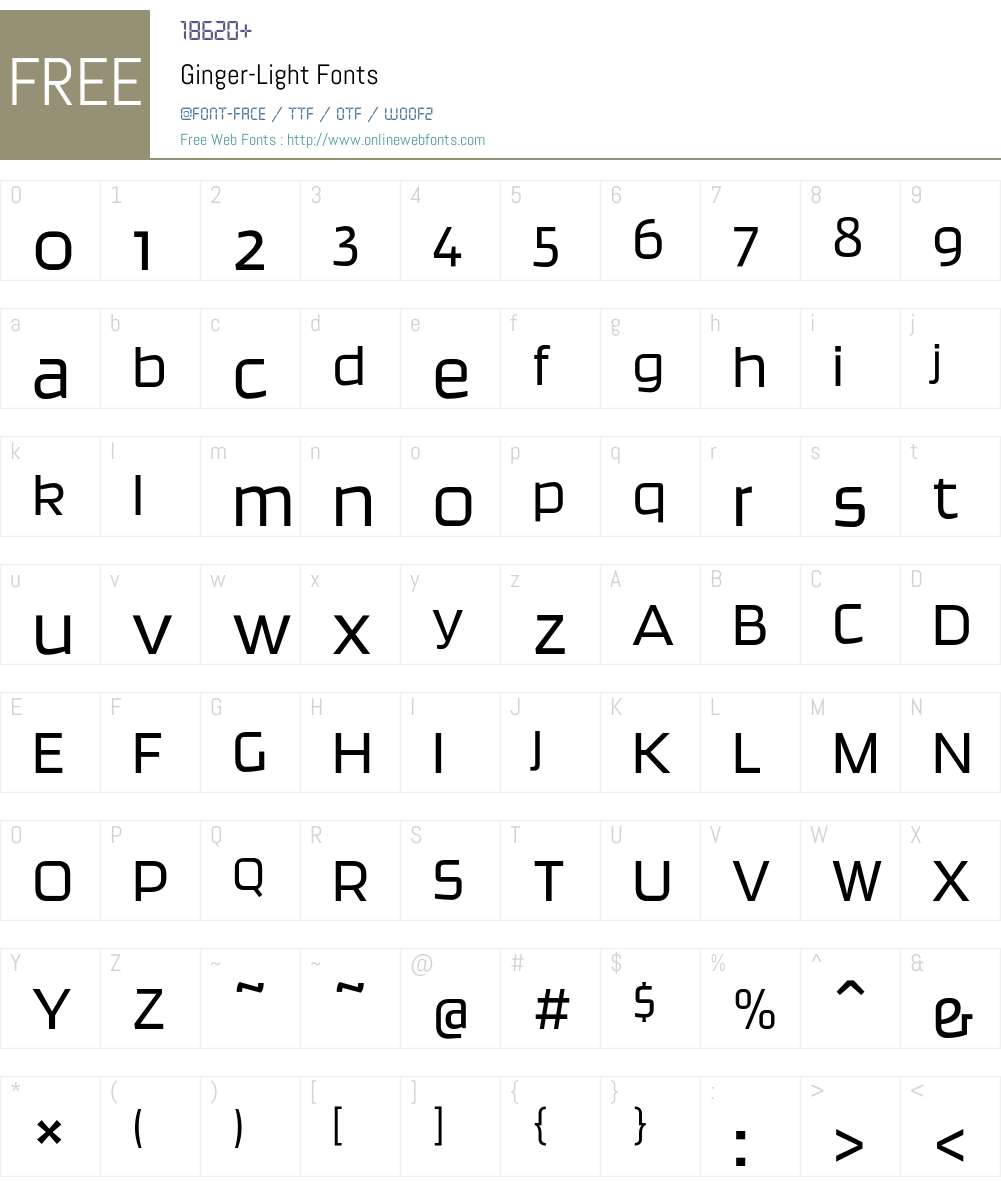 Ginger-Light Font Screenshots
