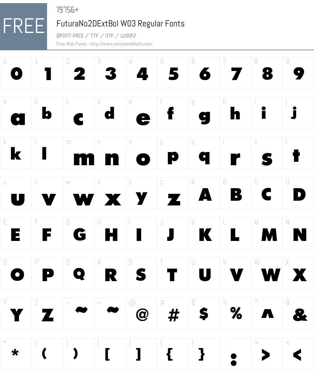 FuturaNo2DExtBolW03-Regular Font Screenshots