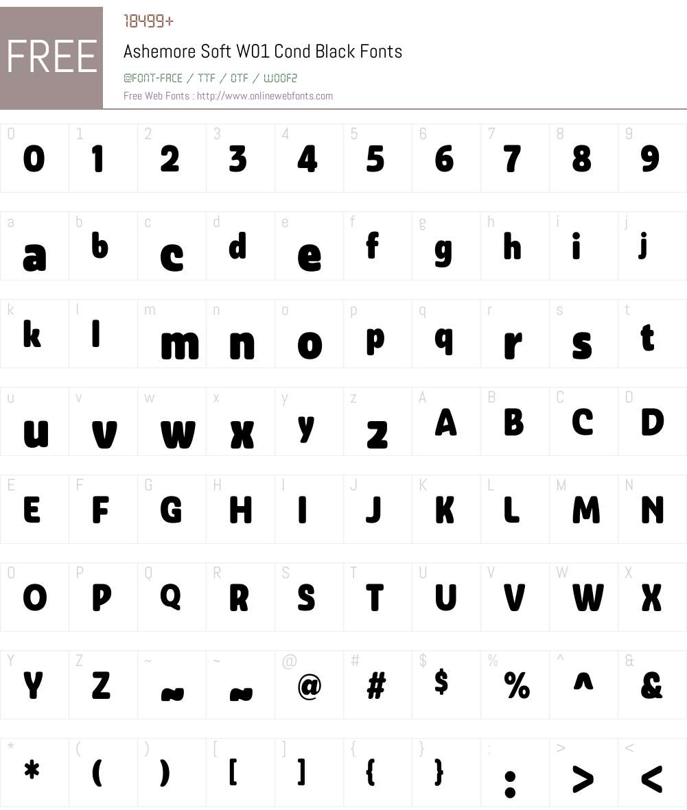 AshemoreSoftW01-CondBlack Font Screenshots