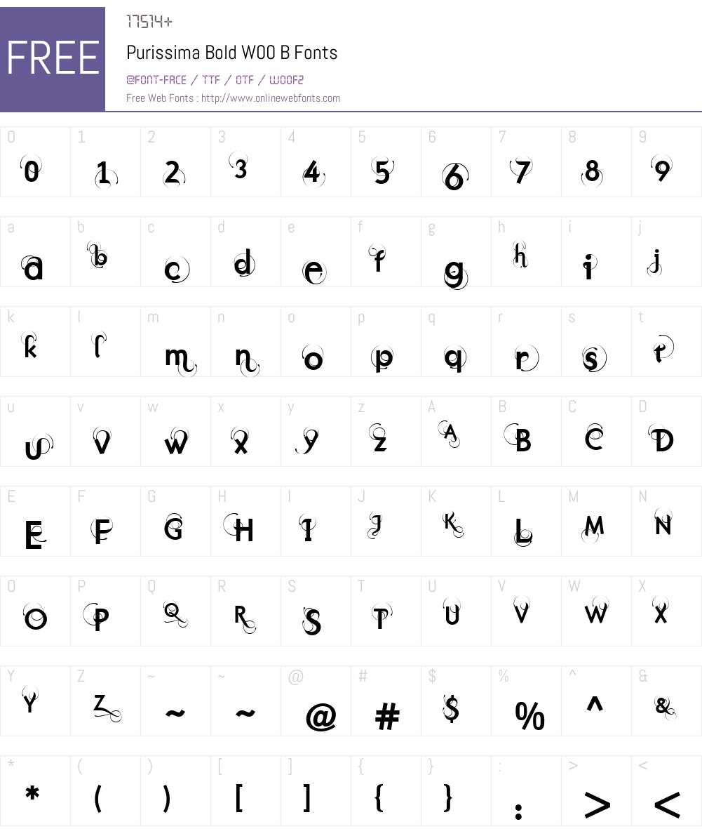 PurissimaBoldW00-B Font Screenshots