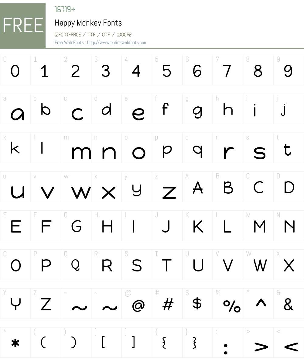 Happy Monkey Font Screenshots