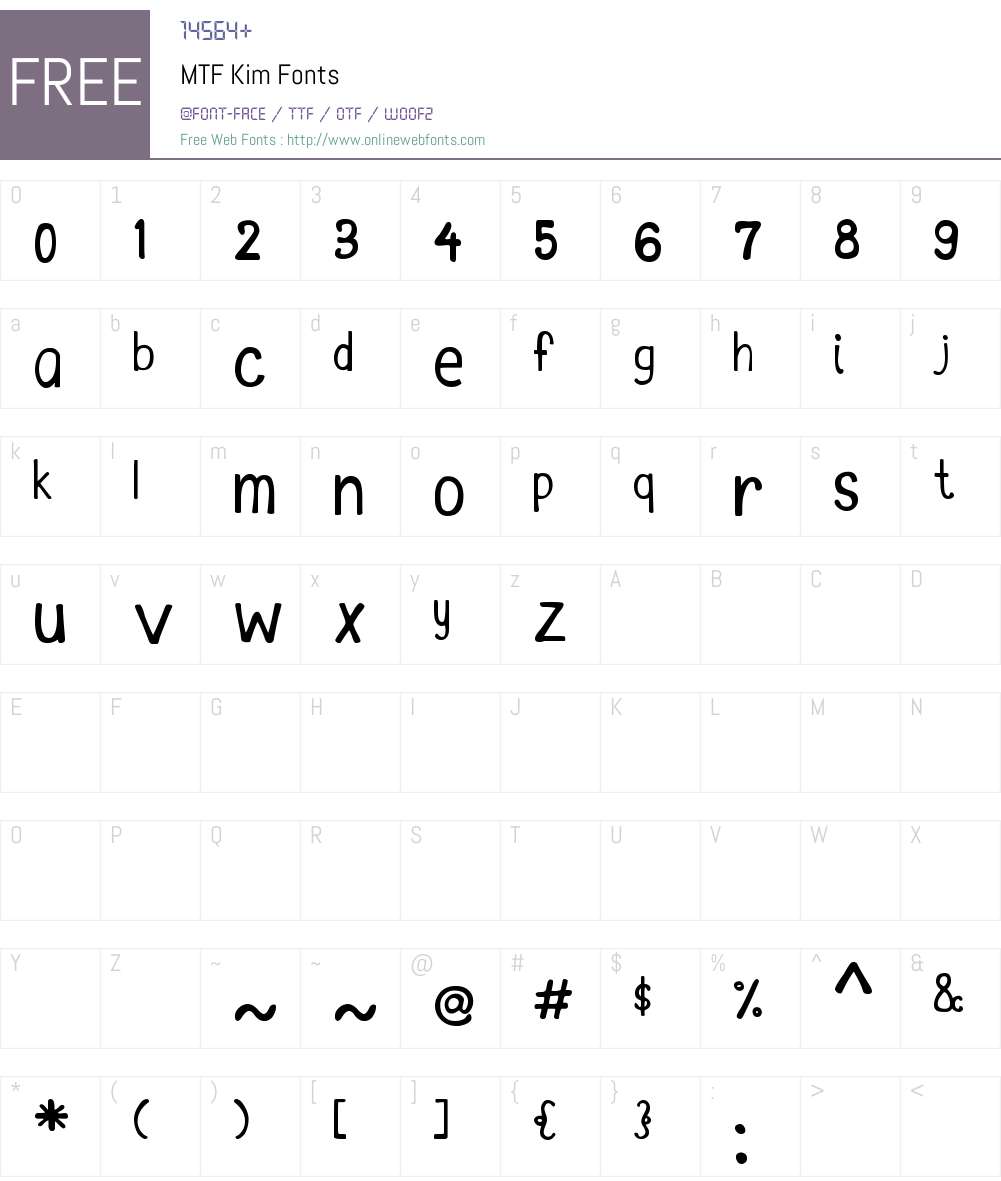MTF Kim Font Screenshots