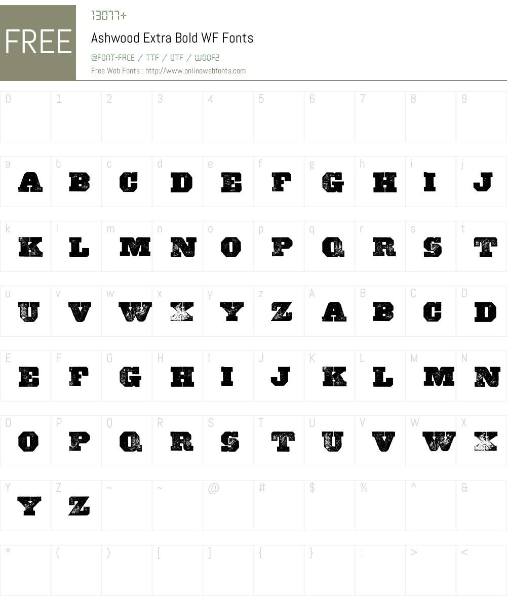 Ashwood Extra Bold WF Font Screenshots