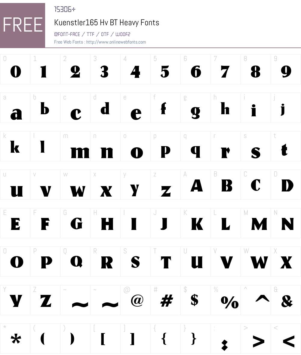Kuenstler165 Hv BT Font Screenshots