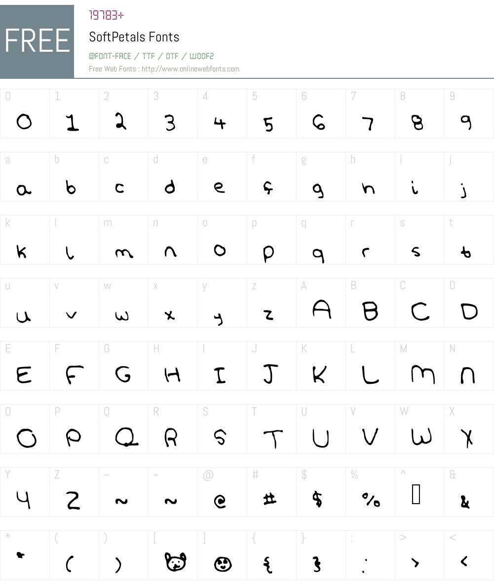 SoftPetals Font Screenshots