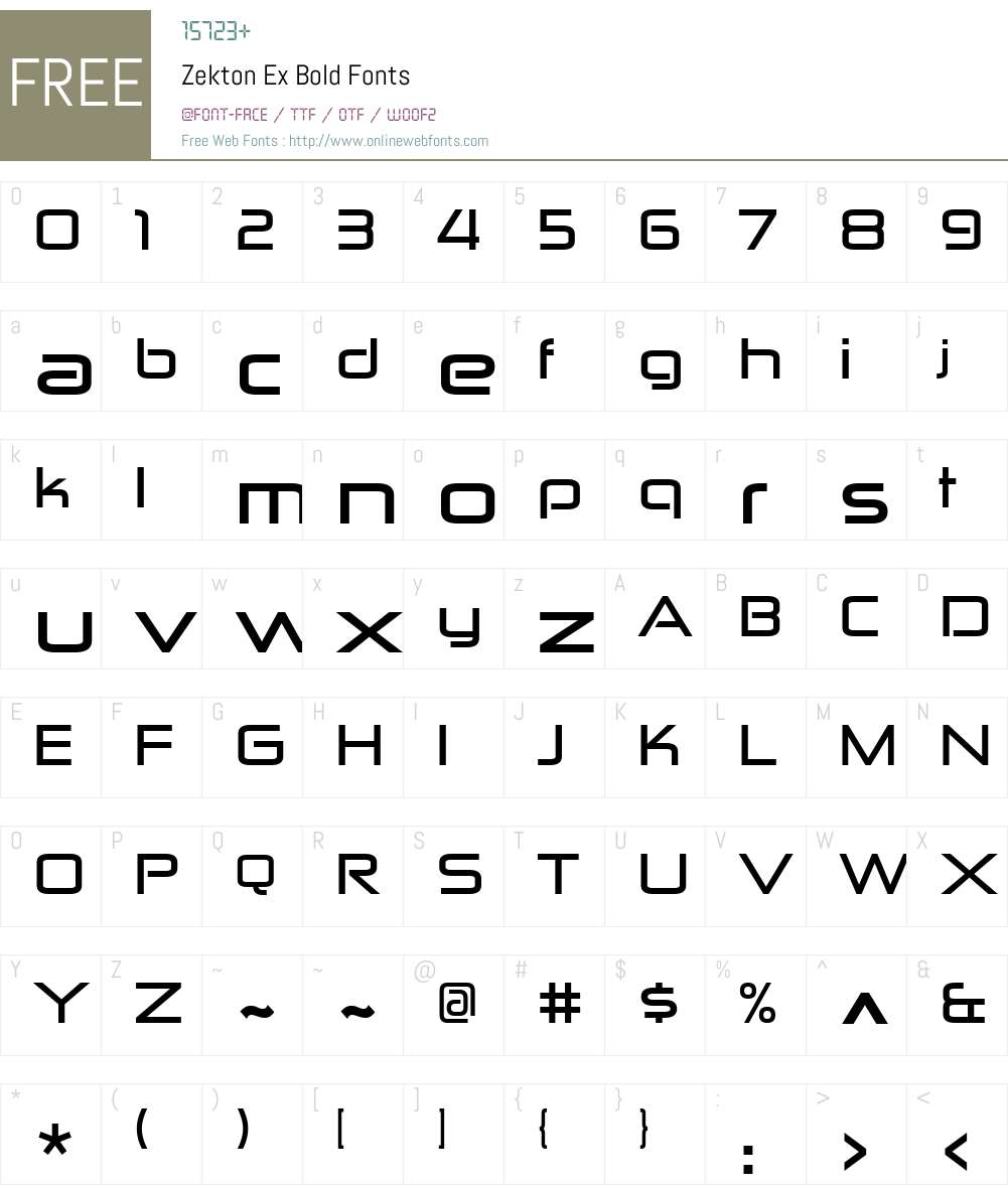 Zekton Ex Font Screenshots