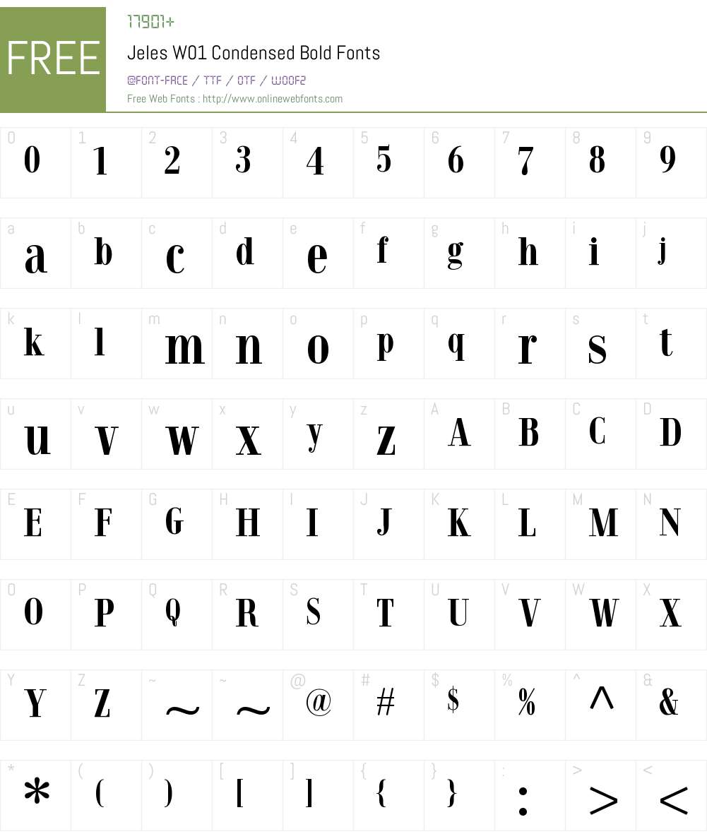 JelesW01-CondensedBold Font Screenshots