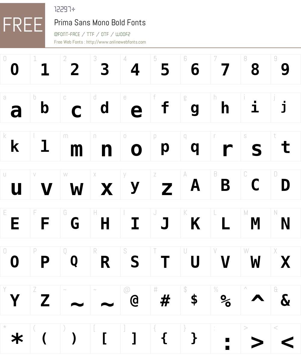 Prima Sans Mono Font Screenshots