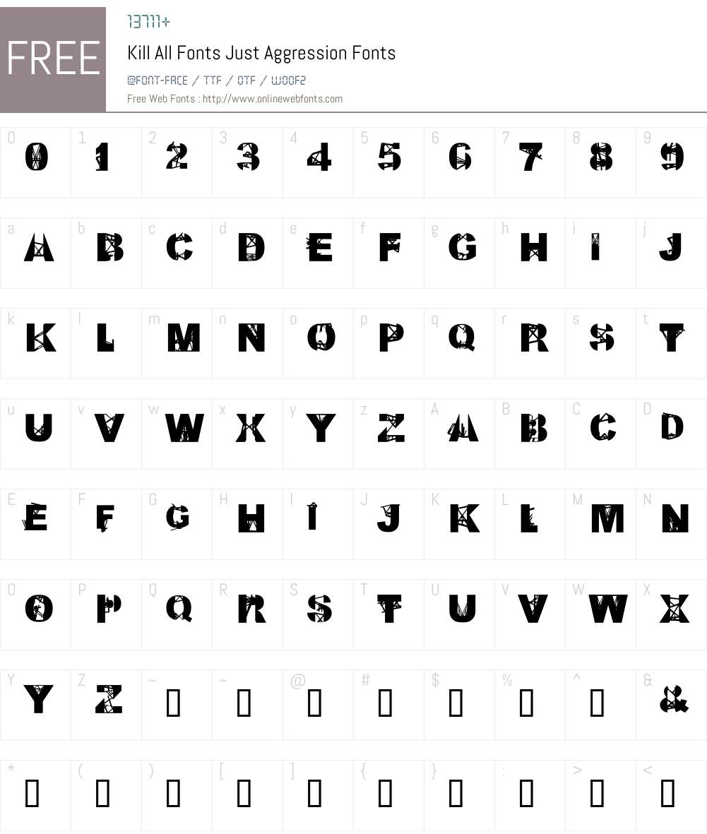 Kill All Fonts Just Aggression Font Screenshots