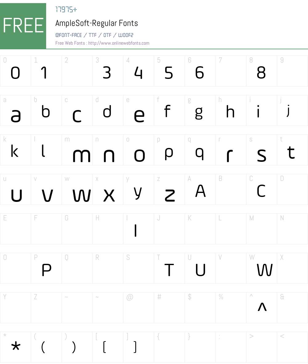 AmpleSoft-Regular Font Screenshots