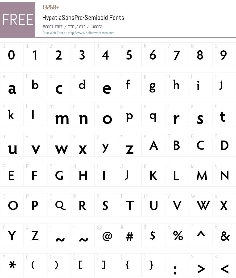 Hypatia Sans Pro Semibold Font Screenshots