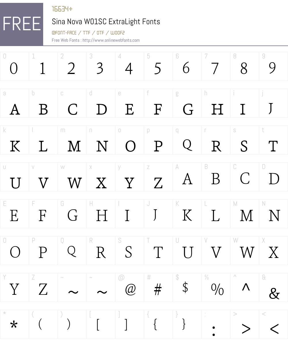 HT Sina Nova Font Screenshots