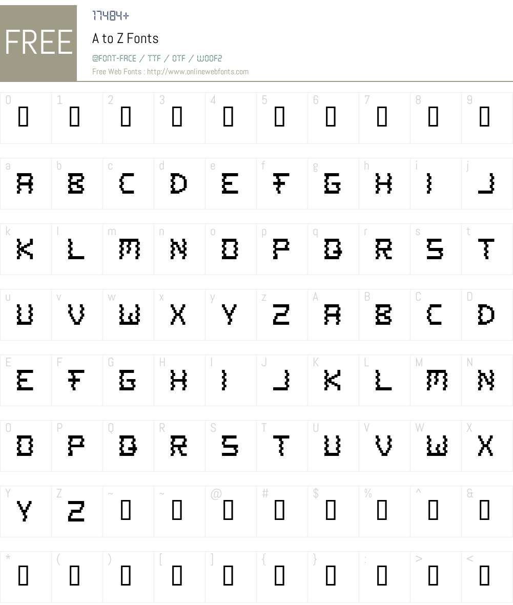 A to Z Font Screenshots
