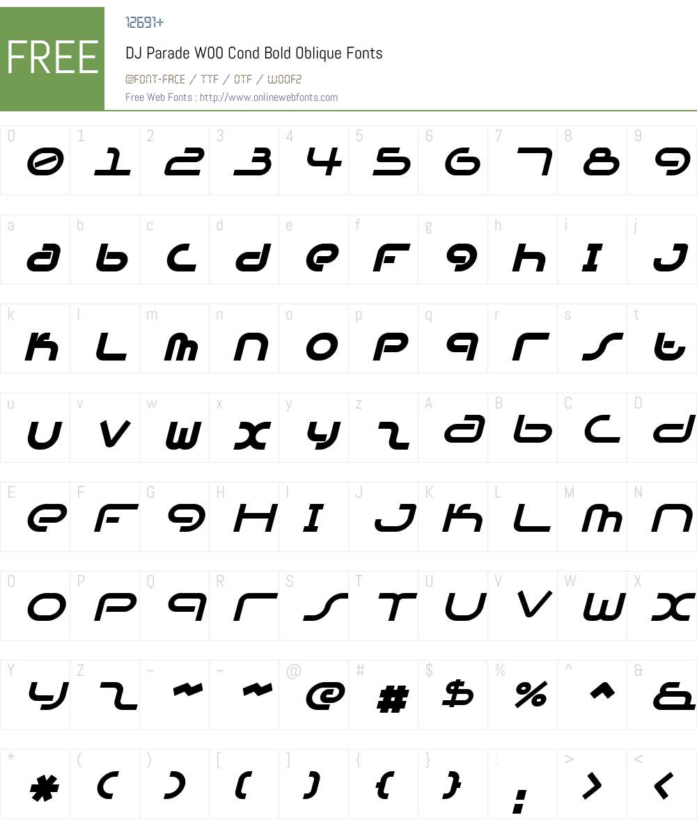 DJ Parade Font Screenshots