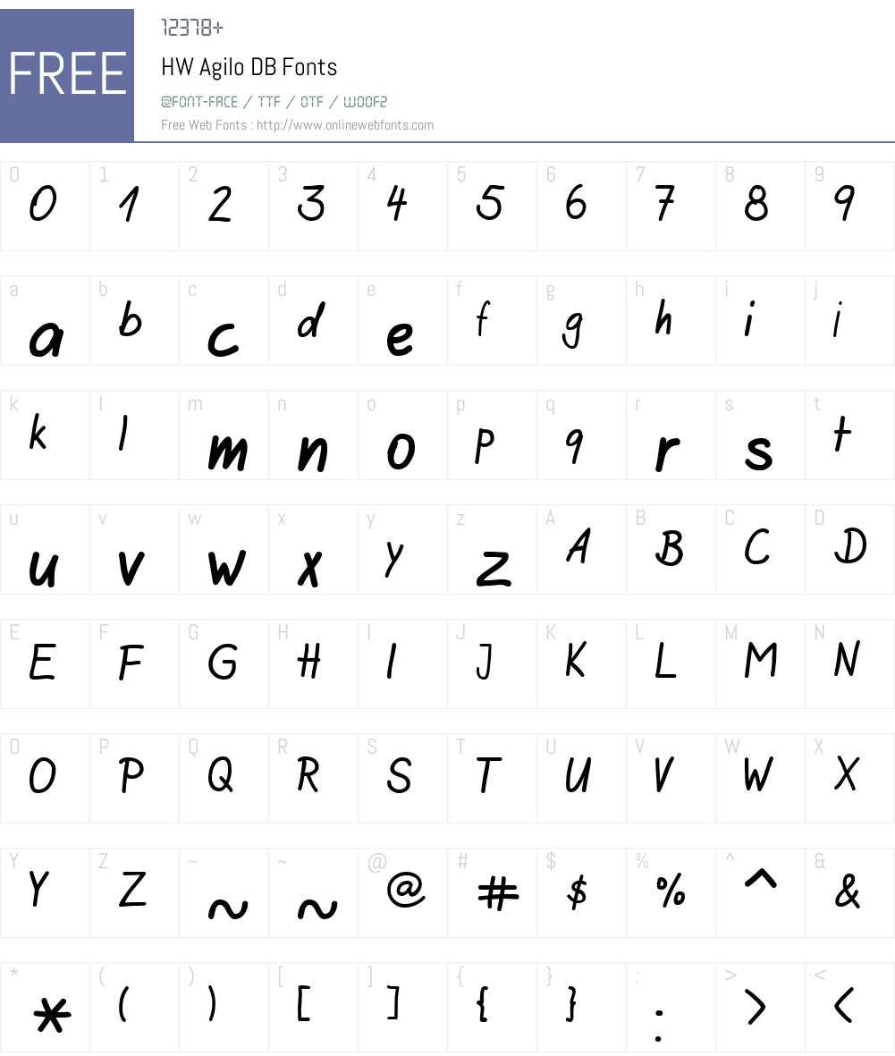 HW Agilo DB Font Screenshots