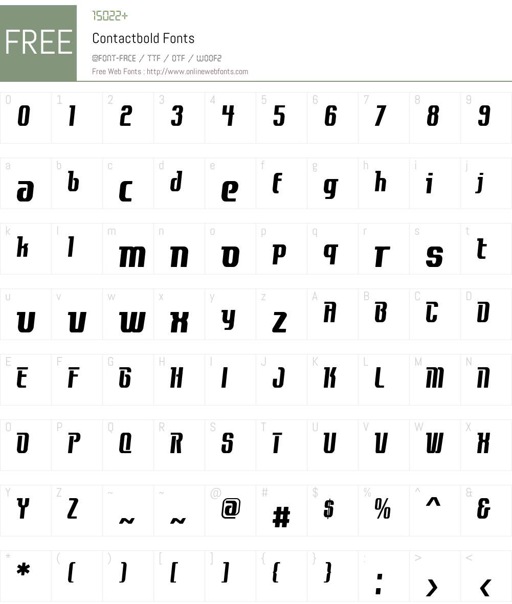 Contactbold Font Screenshots