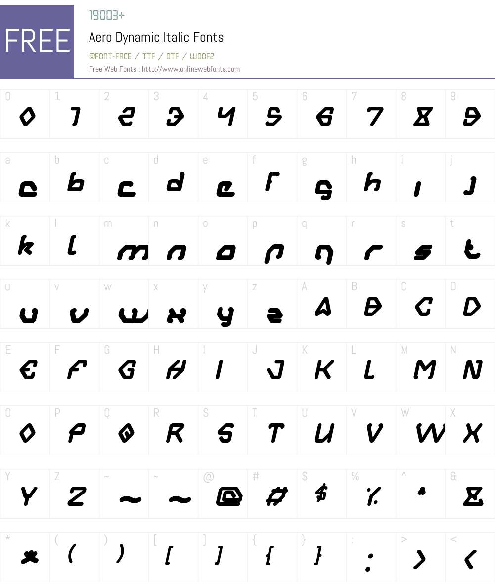 Aero Dynamic Font Screenshots