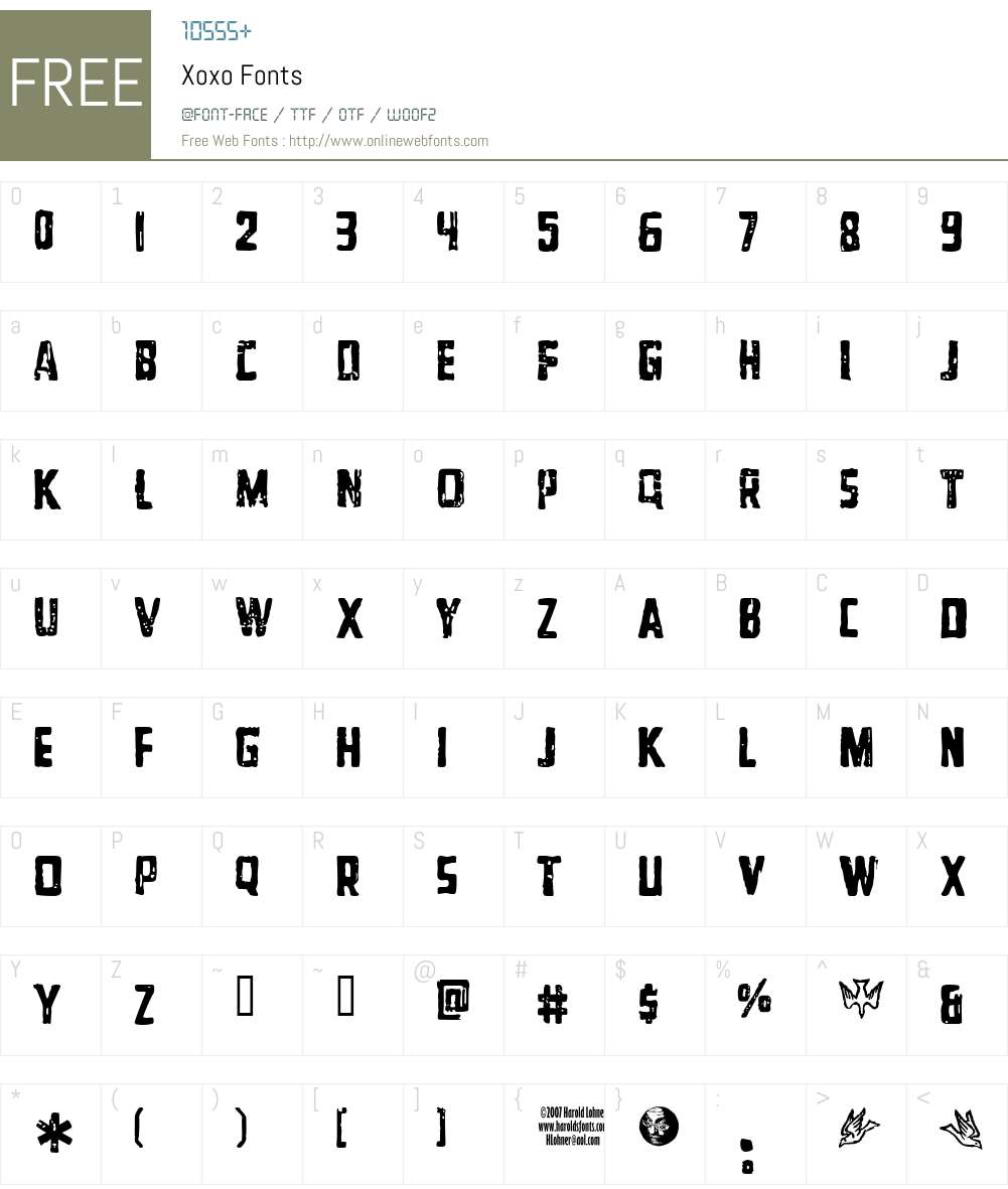 Xoxo Font Screenshots
