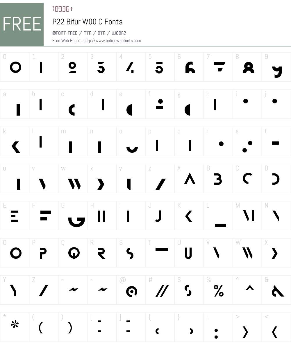 P22 Bifur Font Screenshots