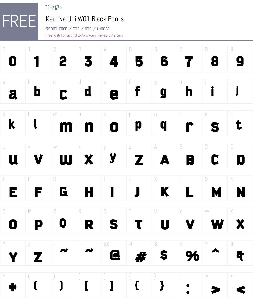 KautivaUniW01-Black Font Screenshots