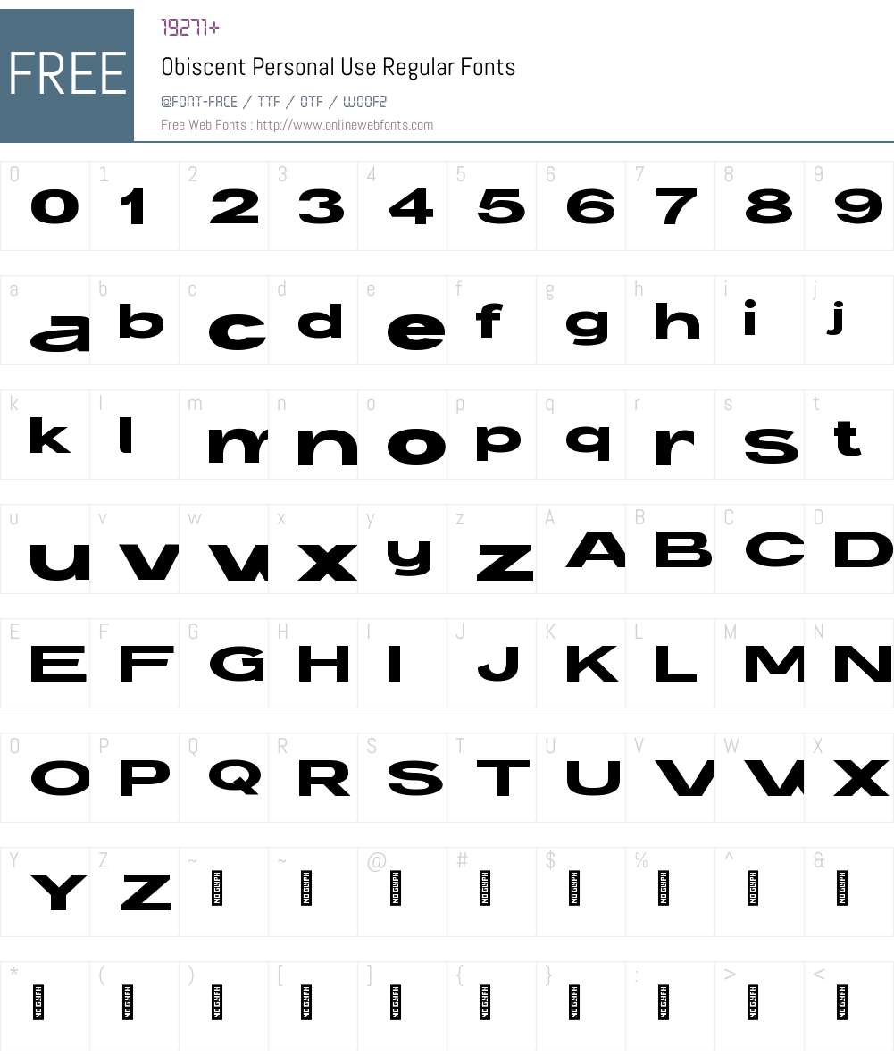 Obiscent Personal Use 1.000;Glyphs 3.1.2 (3151) Fonts Free Download ...