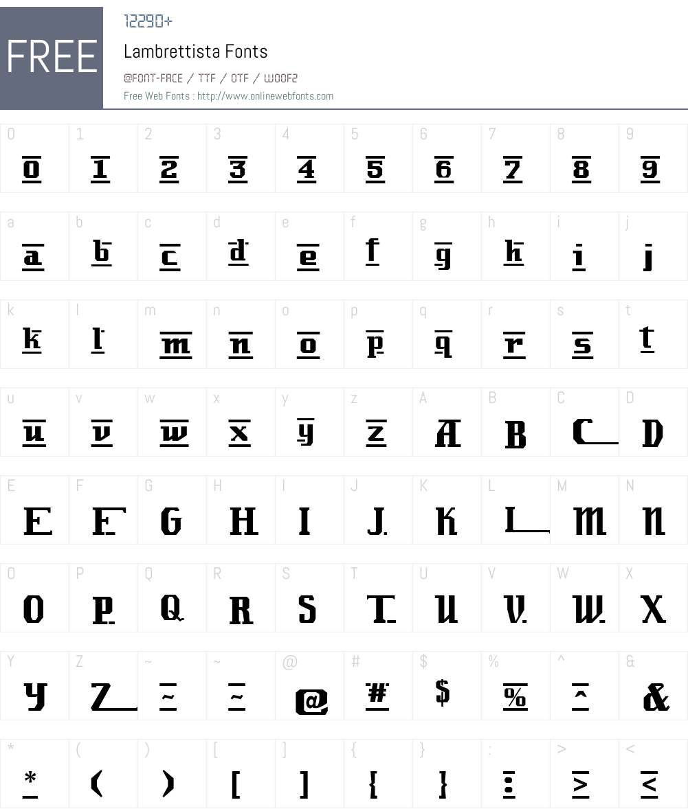 Lambrettista Font Screenshots