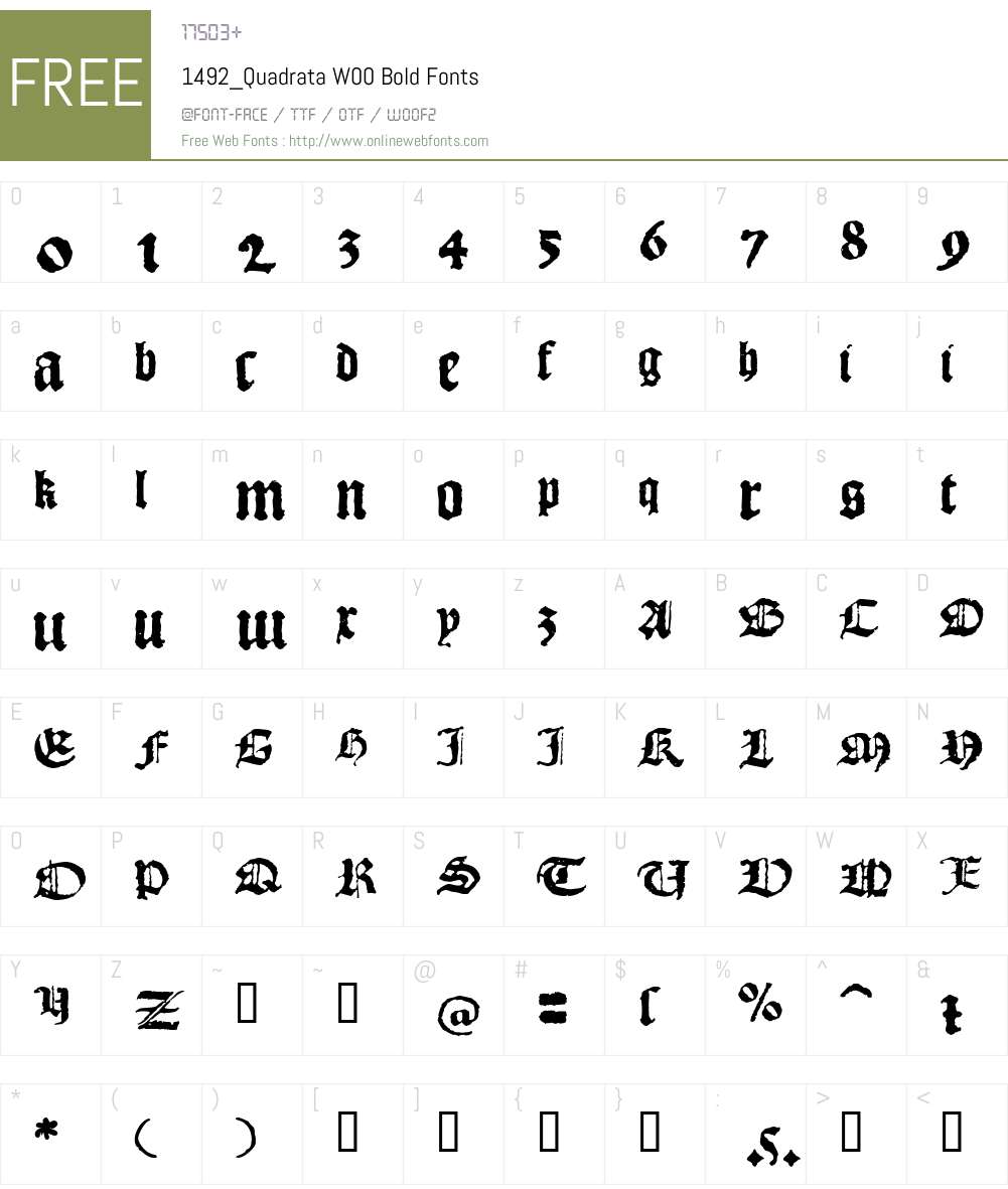 1492_Quadrata Font Screenshots