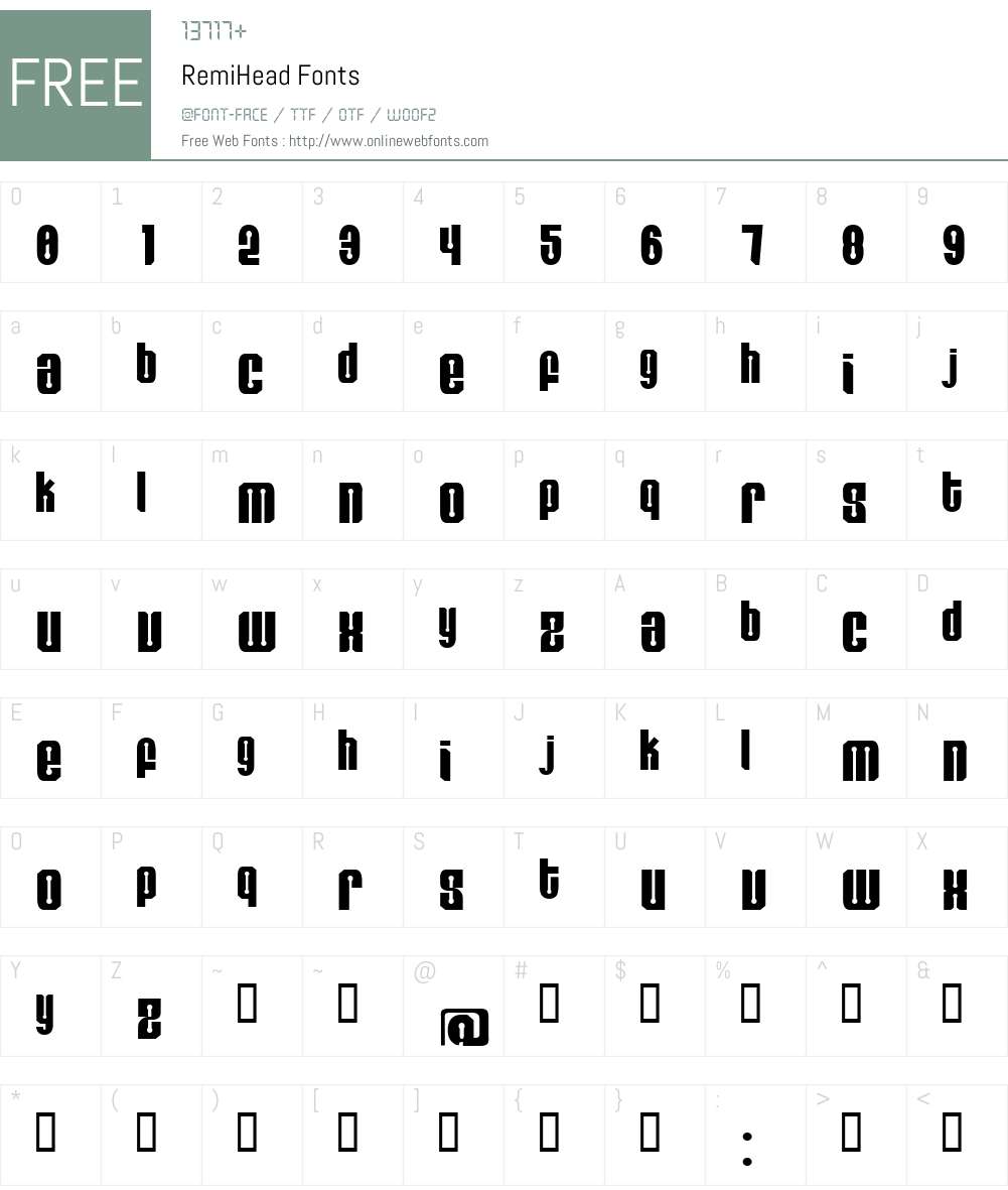 RemiHead Font Screenshots