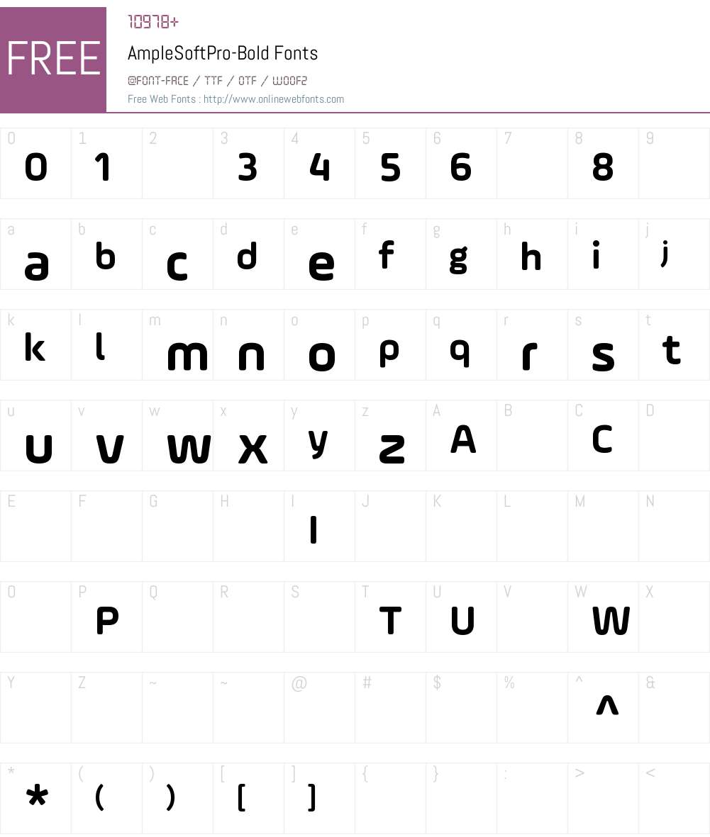AmpleSoftPro-Bold Font Screenshots