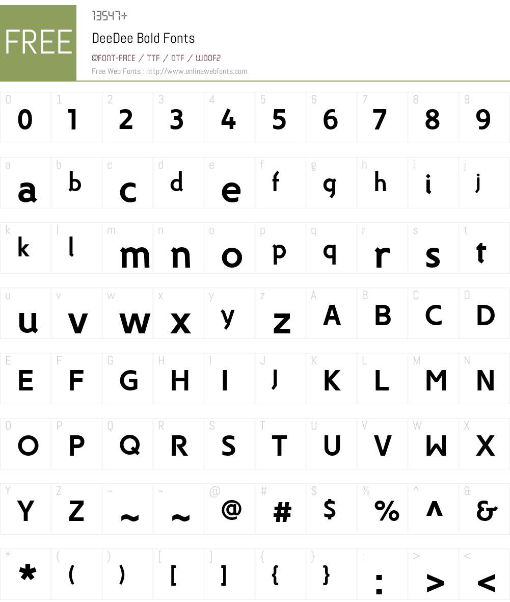DeeDee Bold 1.000 wf-r Fonts Free Download - OnlineWebFonts.COM