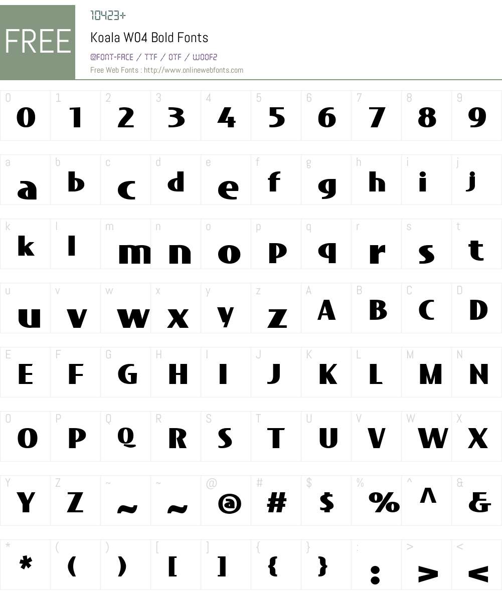 Koala Font Screenshots