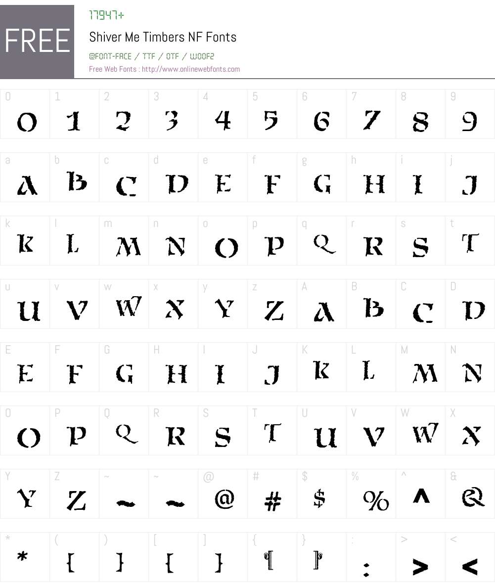 ShiverMeTimbersNF Font Screenshots