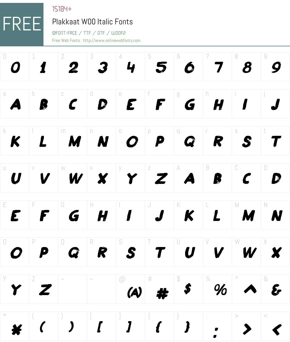 PlakkaatW00-Italic Font Screenshots