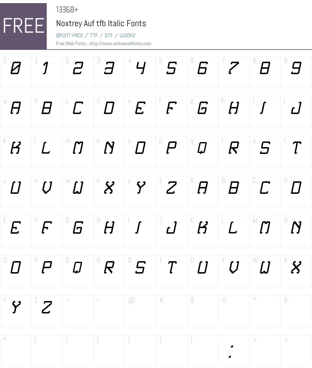 Noxtrey Auf tfb Font Screenshots