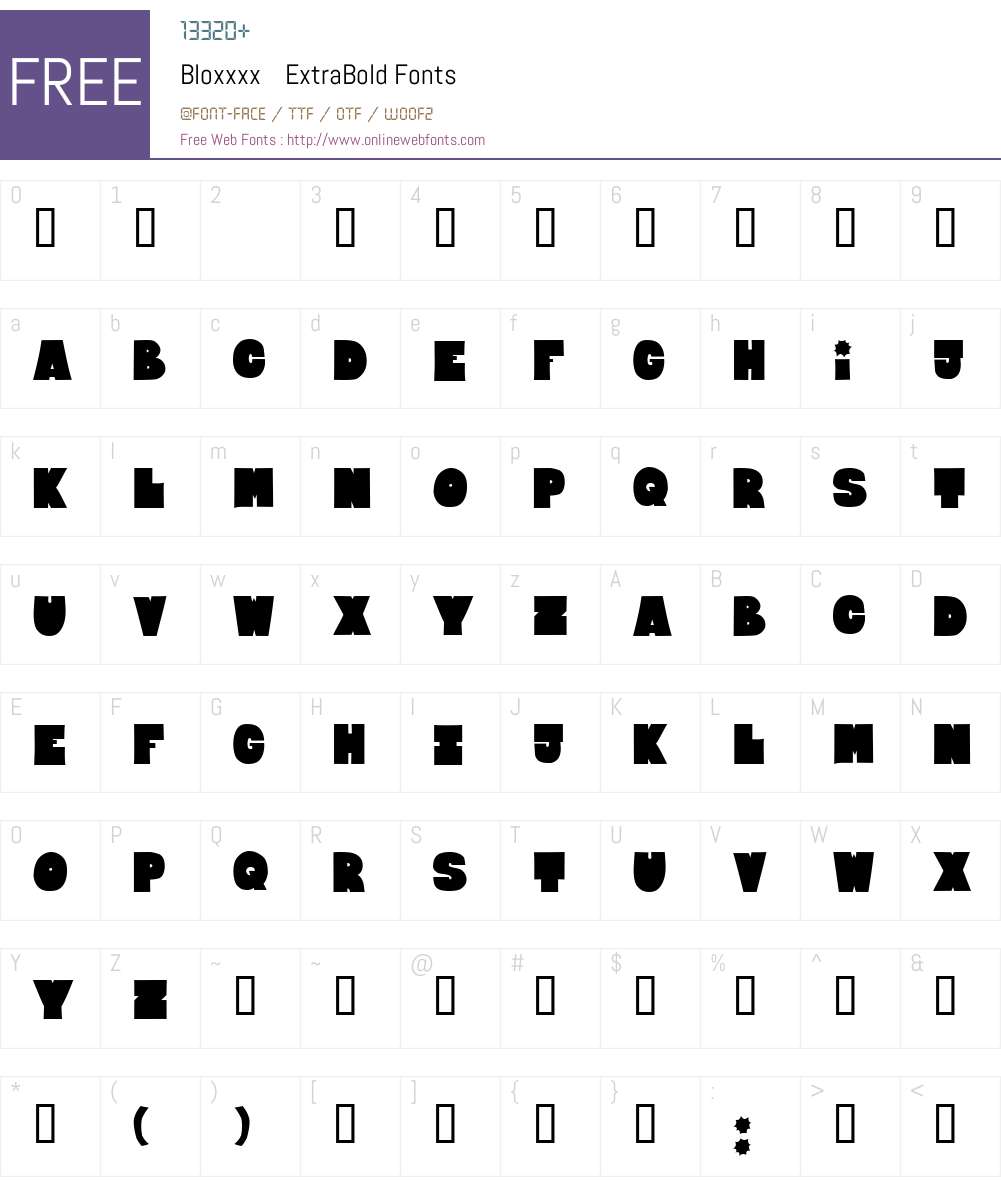 Bloxxxx Font Screenshots