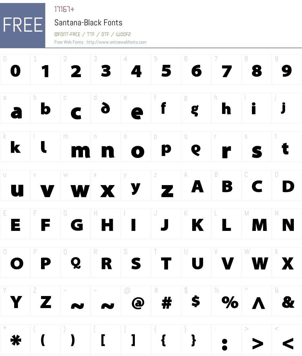 Santana-Black Font Screenshots